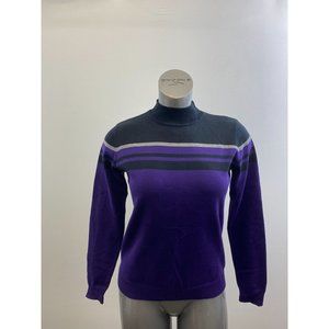 Northern Reflection Women's Mock Neck Sweater Size Small Purple Blue Long Sleeve